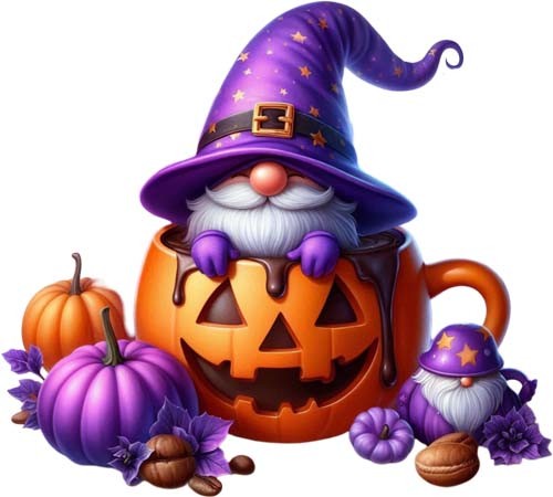 Halloween coffee gnome - halloween,