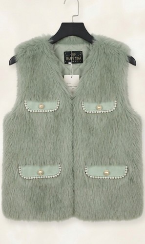 Girls age fauz fur gilet - age, 10