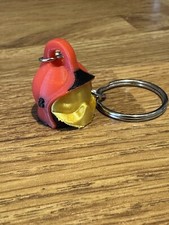 Fireman Helmet Keychain Red 3D