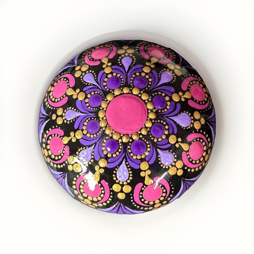 Hand painted mandala - 2.7", hand-painted