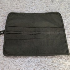 Vintage Paintbrush Roll-Up Canvas Bag Artist Green 