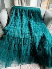 Lovely On Trend Green Layered Ruffle Tulle Long Maxi skirt 12-14 🎄 