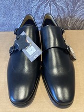 Men’s leather UK 9 1/2 black shoes double monk bucklesM&S EU 43.5 Size 9.5 NEW