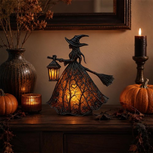 Halloween resin witch lamp - resin,