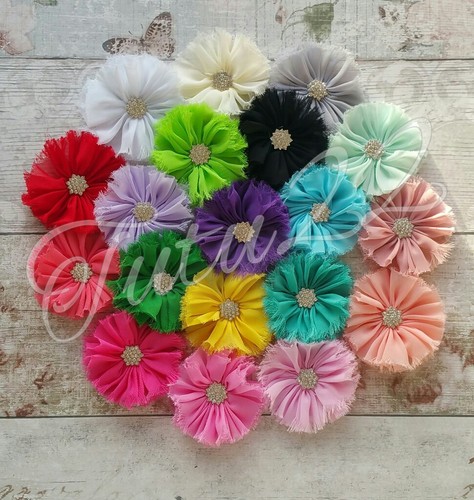 Diamante fabric flower - diamante,