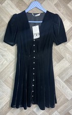 Zara Black Velvet Short Sleeve