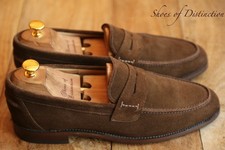 Loake Brown Suede Penny Loafers Shoes Men's UK 8 F US 9 EU 42