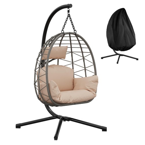 Rattan hanging swing egg chair - hanging,