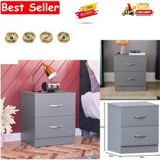 Large Grey Bedside Cabinet, 2