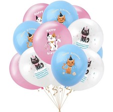 CAT x10 Balloons Birthday