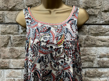 Ladies Avoca Anthology Sequinned Neck Sleeveless Silky Feel Blouse Top UK 10/12