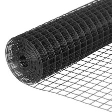 Black PVC Coated Wire Mesh 0.9m x 15m (25mm x 25mm Holes) Fencing Netting Catio