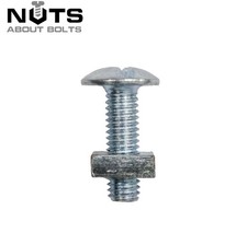 M6 M8 M10 Roofing Bolts Screws Cross Slotted Dome with Square Nuts Zinc Plated
