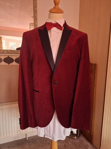 Red velvet dinner jacket - velvet, 44"