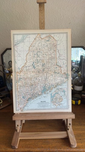 1903 maine usa map - maine,