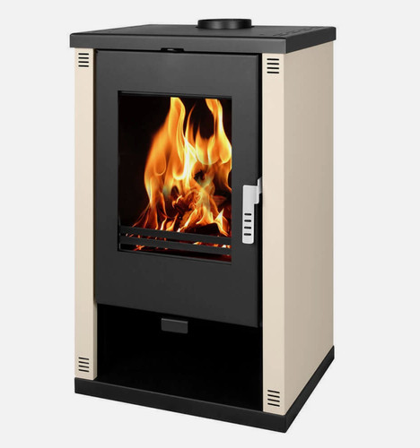 Wood burning stove 9kw - stove, ivory