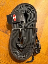 Zilco, Full size, S grip, pair driving reins, black with brown on the hand parts