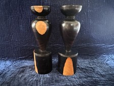 Pair Beautiful Turned Wooden