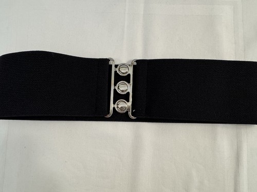 Black stretch waspie - belt, with