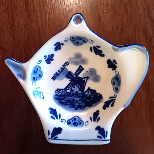 Delft blue porcelain windmill - porcelain,