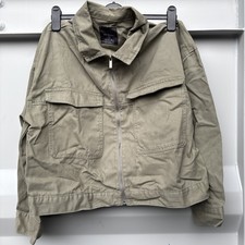 Ladies Primark Khaki Green Denim Short Jacket Size Large 14/16 #106