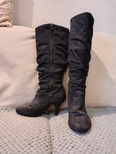 Evans Black Suede Boots size