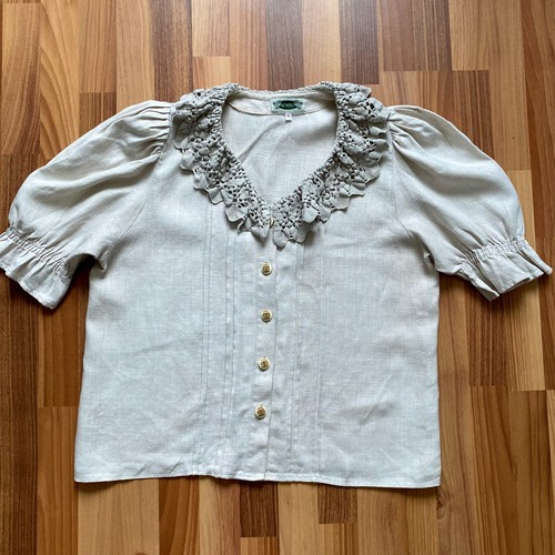 1980s vintage linen - linen, blouse