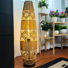 Retro Rattan LED Floor Lamp