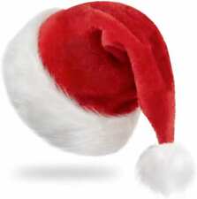 SANTA HAT FATHER CHRISTMAS HAT FANCY DRESS COSTUME ACCESSORY XMAS PARTY