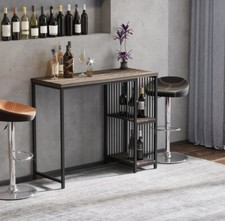 New - Table with  2 - Tier Shelf,  Steel Tube,  for Home Pub Cafe