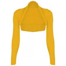 New Ladies Shrug Long Sleeved Bolero Plain Top Women's Plus Size 8-26