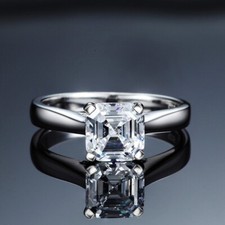 1 Carat 925 Sterling Silver Simulated Diamond Solitaire Engagement Ring size K-P