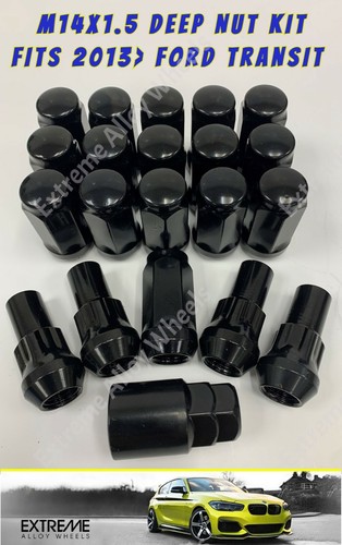 Alloy wheel nuts 19mm black - alloy,