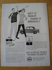 TOUCH-IN BELCO ICI CAR POLISH HALFORDS 1962 ADVERT APPROX A4 SIZE FILE 8
