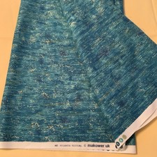 Makower Vintage 'Atlantic texture' design Cotton Fabric 75"x 43 Gold/Green