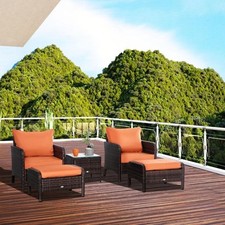 5pc Outdoor Rattan Garden