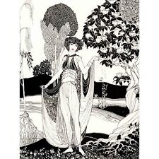 PAINTING PORTRAIT GARDEN DRAWING DECO SKETCH ILLUSTRATION 30X40 CMS FINE ART PRI