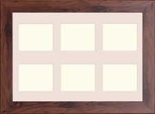 Dark Oak Multi Aperture Photo Picture Frame & Mount Choice Of 23 Mounts Design