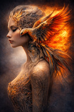 Steampunk Phoenix Lady - 1xA4