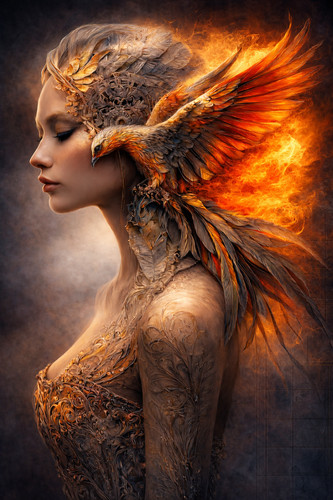 Steampunk phoenix lady 1xa4 - lady,