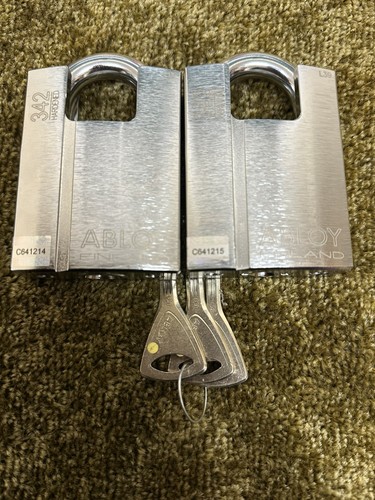 Abloy 342 padlocks keyed - 2x,