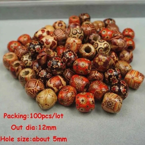 100pc natural wooden - wooden, round