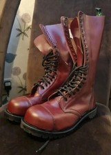 VINTAGE 90s GETTA GRIP 20 Eyelet Leather Dr Boots UK6.5 Oxblood Pascal Work Once