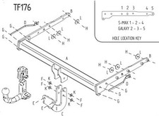 Towtrust Fixed Flange Automotive Towbar For Ford S Max MPV 2006 To 2015