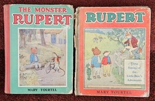 RARE 1ST EDITION THE MONSTER RUPERT BOOK 1932  + 1948 3 STORIES ADVENTURES -GT42