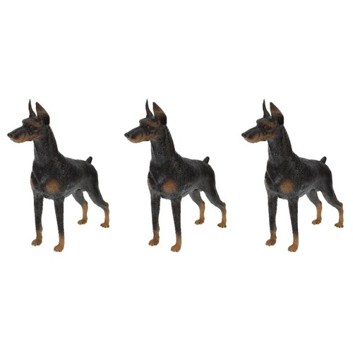 Pack doberman toy figure dog - 3,