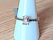 0.67ct Solitaire Morganite Sterling Silver Ring UK size S