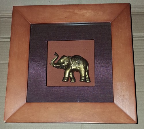 Indian elephant framed - framed, shadow