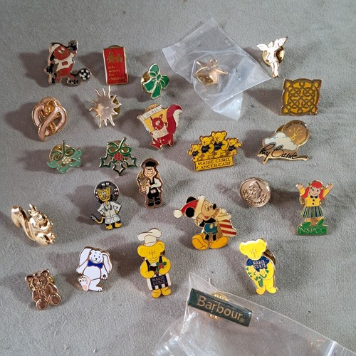 24x pin badges mainly charity - 24x, badges,