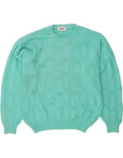 VINTAGE Mens Crew Neck Jumper Sweater Medium Blue CD16